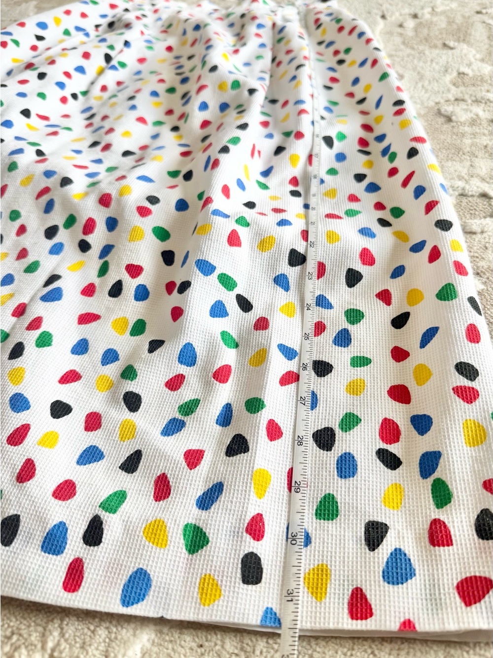 VINTAGE 80s/90s Prophecy Multicolor Confetti Print on White A-Line Skirt XS - Picture 8 of 8